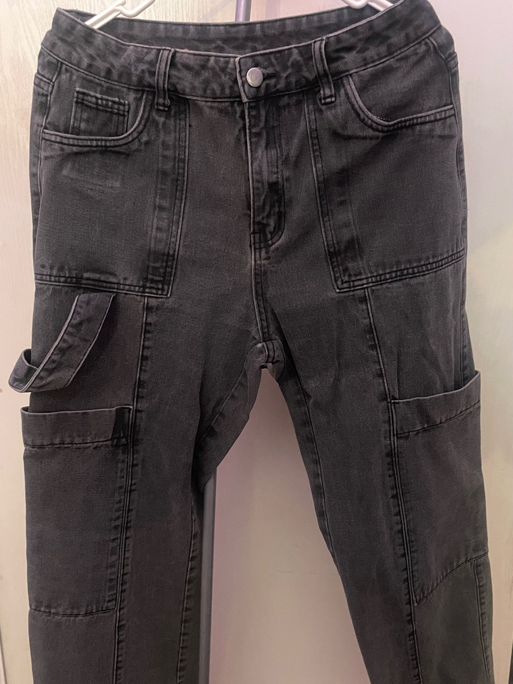 ROMWE Women’s Grey Straight Leg Cargo Pants